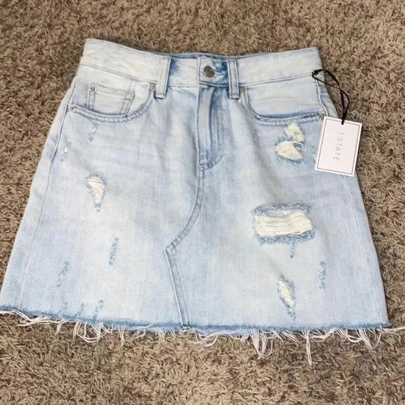 1.STATE distressed jean skirt - Picture 2 of 5